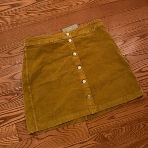 NWT J. Crew Tan Camel Brown Button Corduroy Mini Skirt